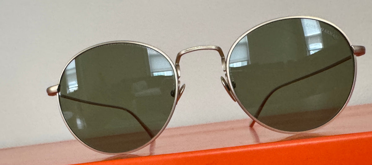 Pre-Loved Giorgio Armani Gold Sunglasses AR6125 3002/2A 62-20 145 2N Made in Italy A