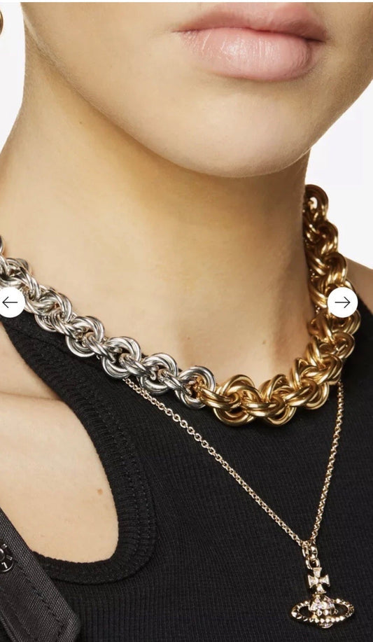 Vivienne Westwood Jewellery brass and cubic zirconia necklace