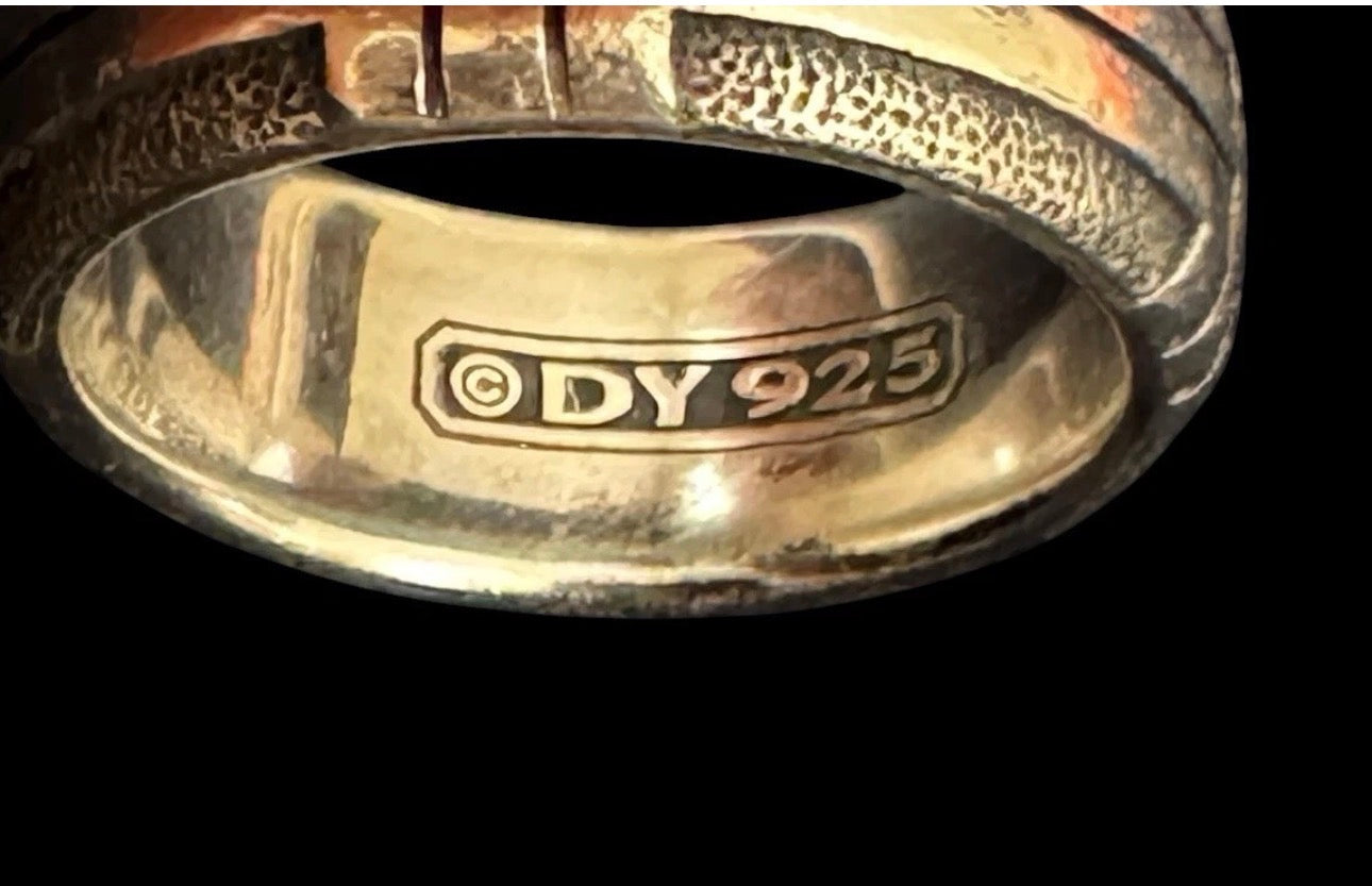 David Yurman Sterling Silver Southwest feather ring size 10
