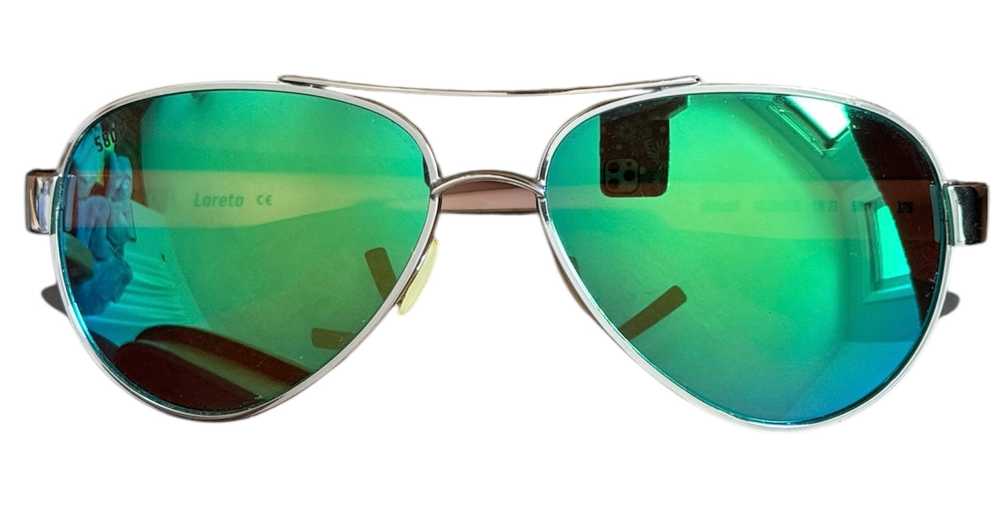 Costa LORETO Palladium Frame Green Mirror Polarized Glass 580P Lenses D6S4006 40060556 LR 21 56-14 126