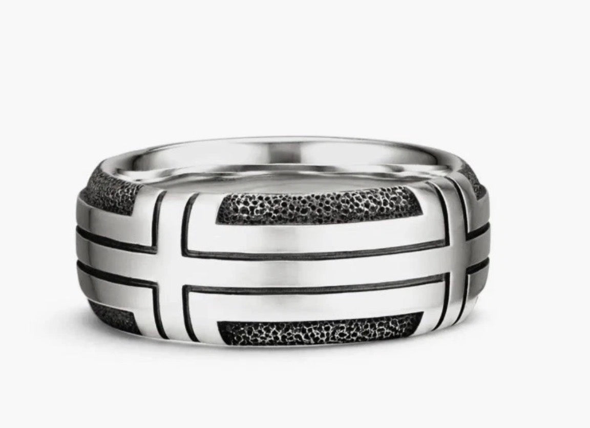 David Yurman Sterling Silver Southwest feather ring size 10