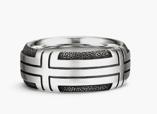 David Yurman Sterling Silver Southwest feather ring size 10
