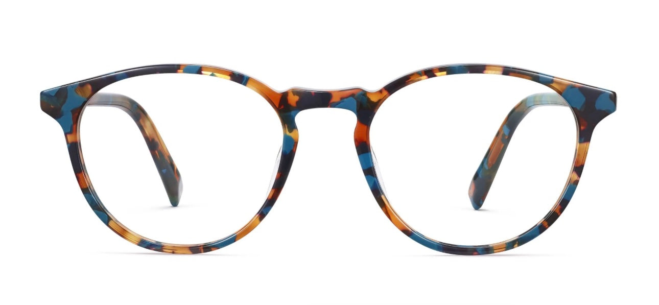 Warby Parker Eyeglasses Butler M 238 Teal Tortoise Panto Frame 52- 19 145