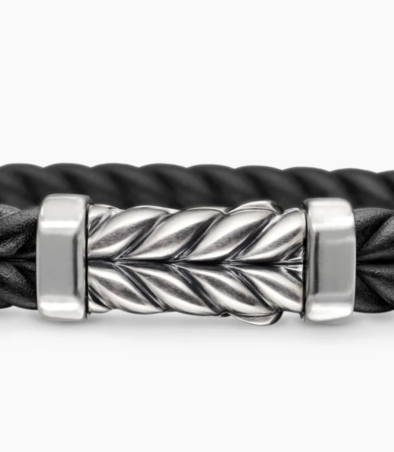Men's David Yurman Chevron Black Rubber Link Bracelet