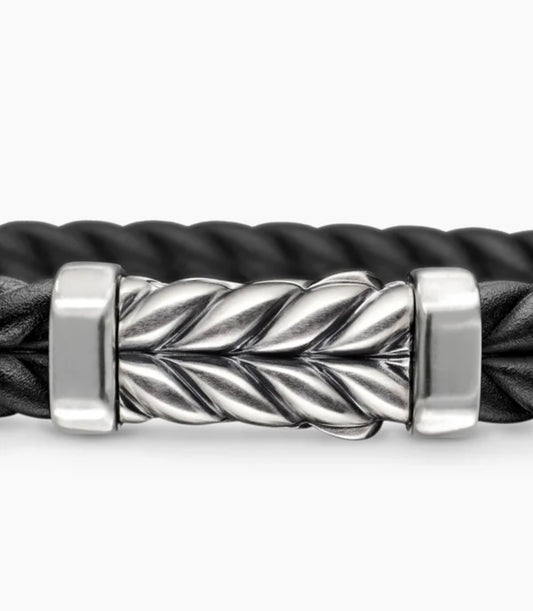 Men's David Yurman Chevron Black Rubber Link Bracelet