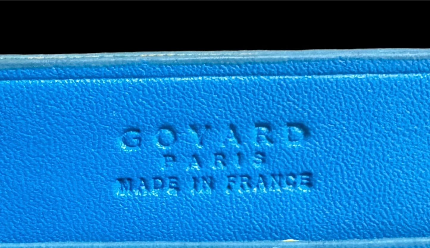 Pre-Owned Authentic Goyard Saint Sulpice Sky Blue Card Holder