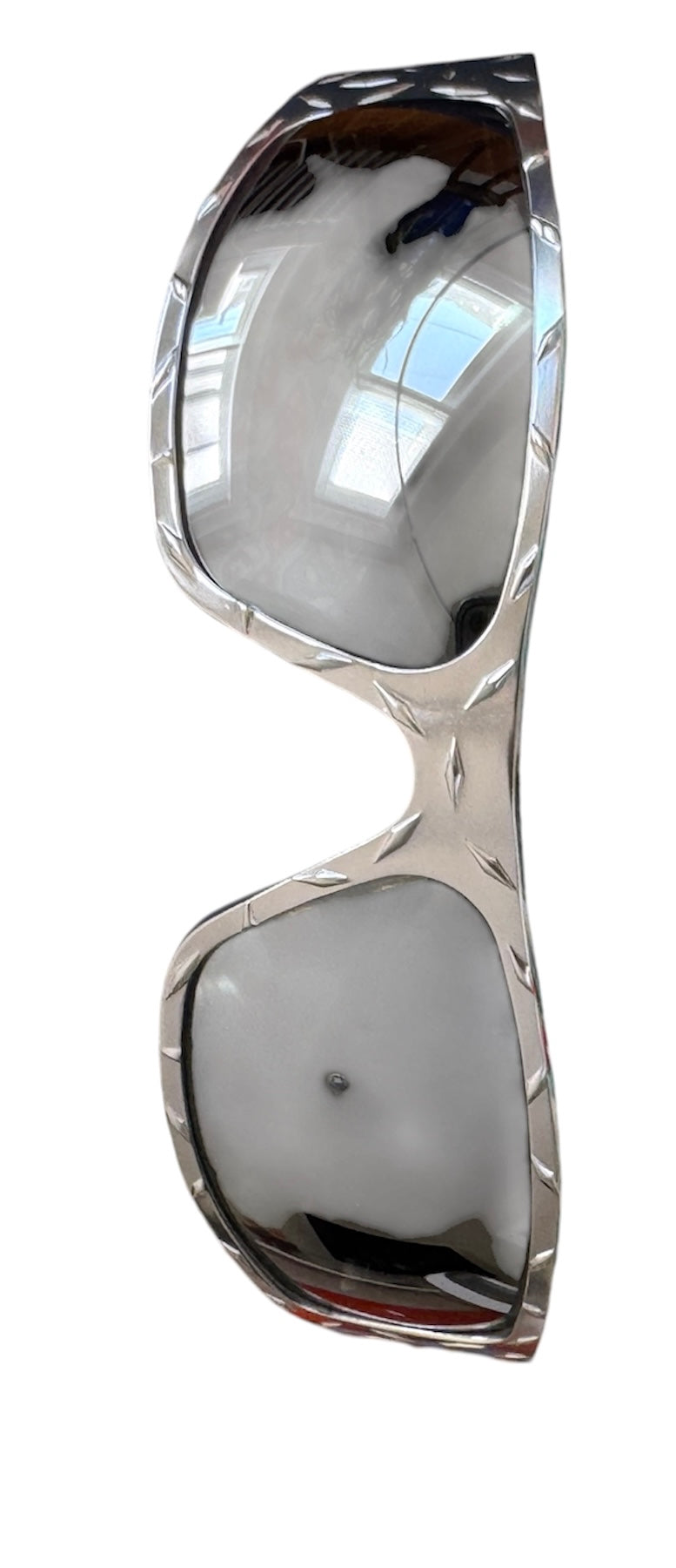 360 Eyewear Raven Icicles Diamond Plate Biker Sunglasses Silver Aluminum USA