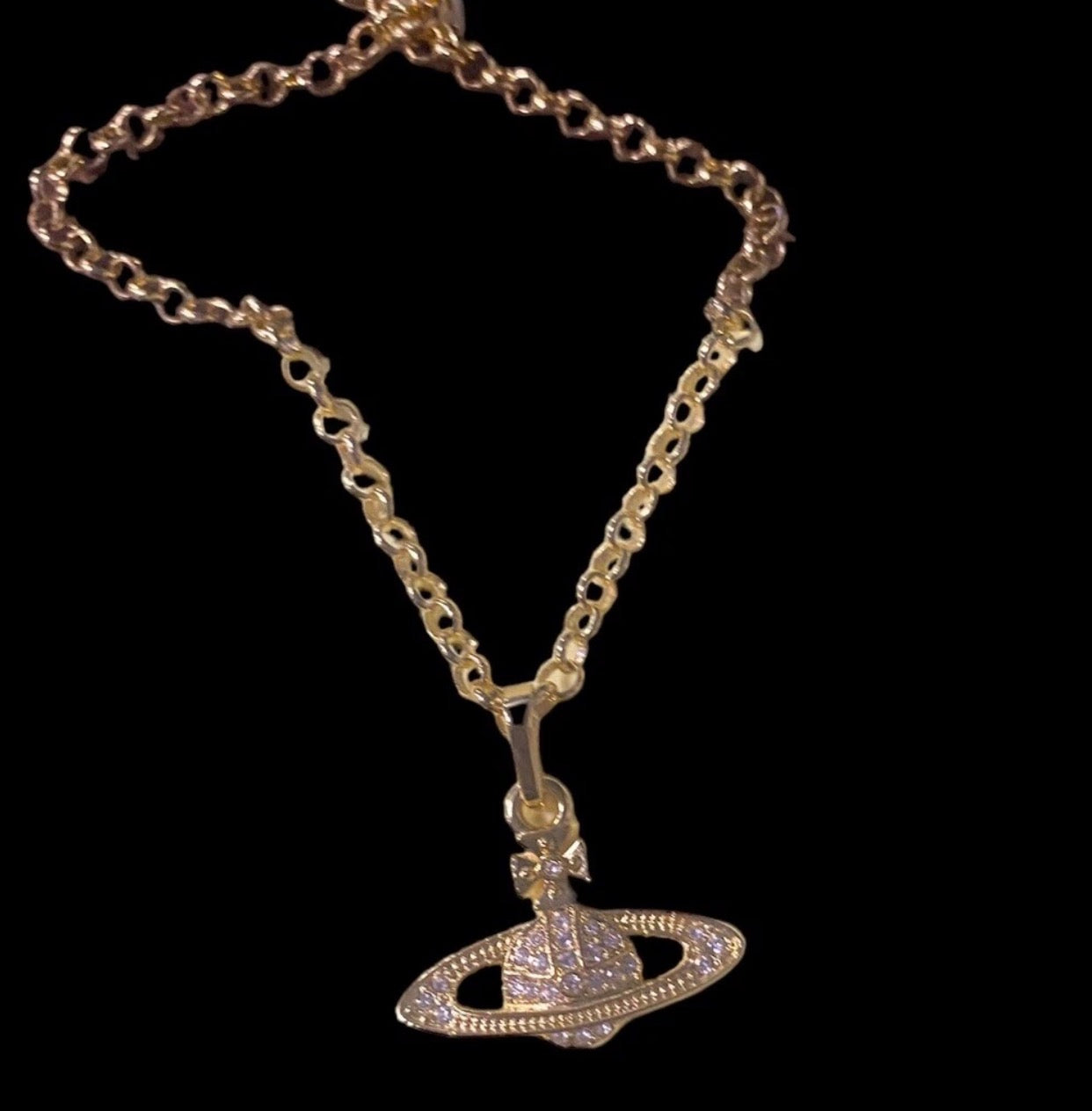 Vivienne Westwood Jewellery brass and cubic zirconia necklace