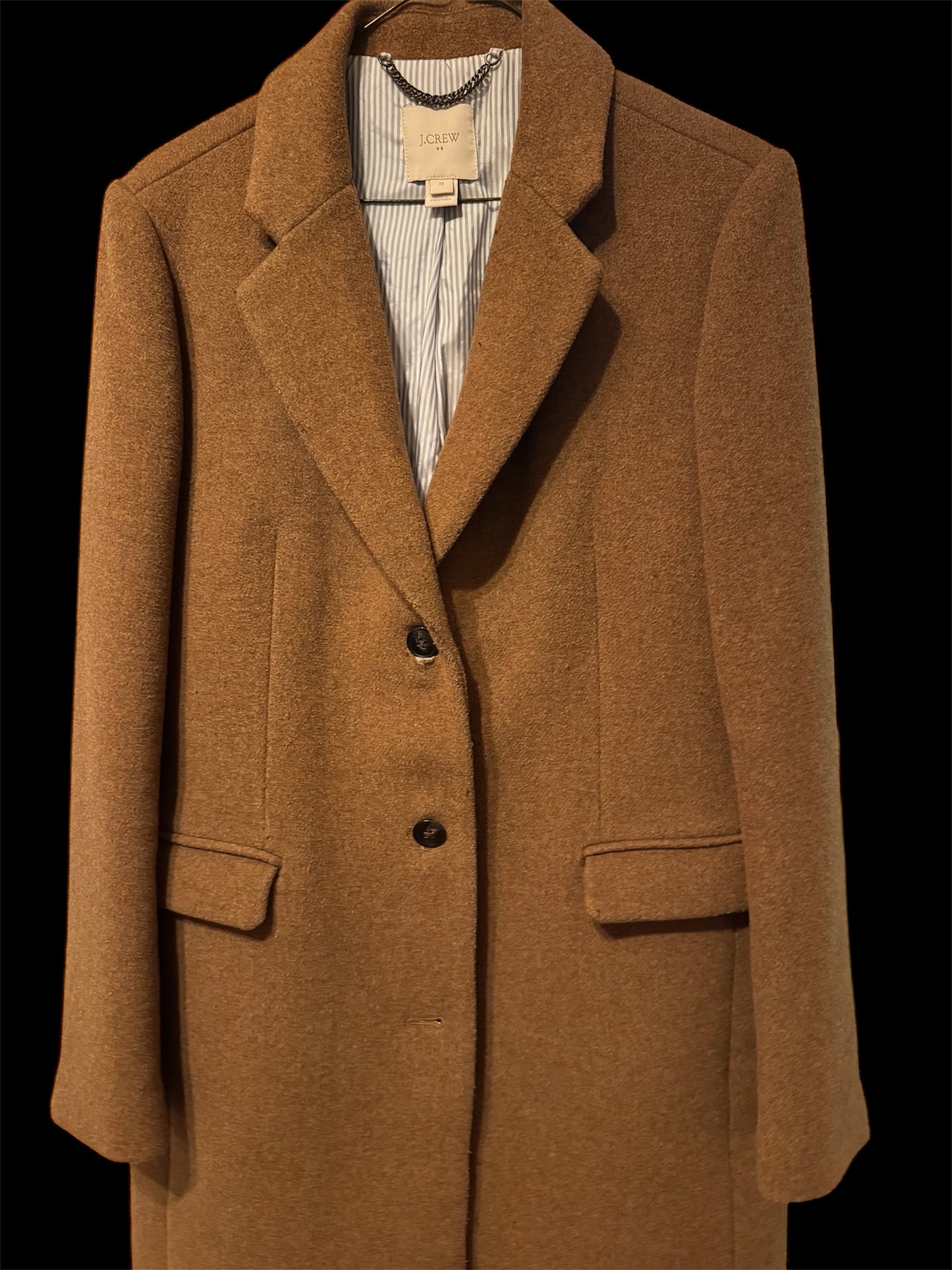 JCrew Wood Caramel Coat Jacket Style E6228 SZ 10