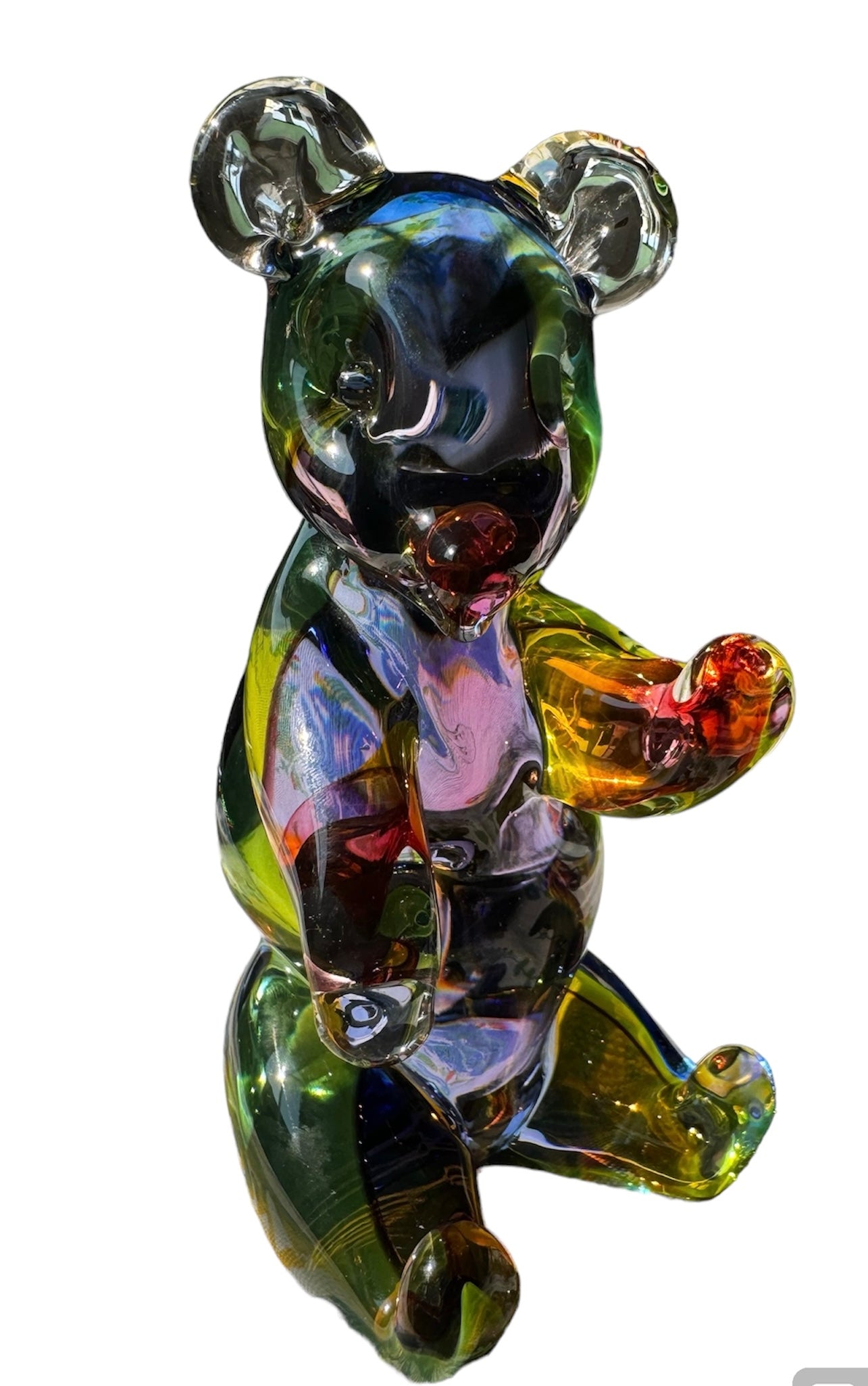 Rare to find!!! Art Glass Seguso Murano Signed Rainbow Bear