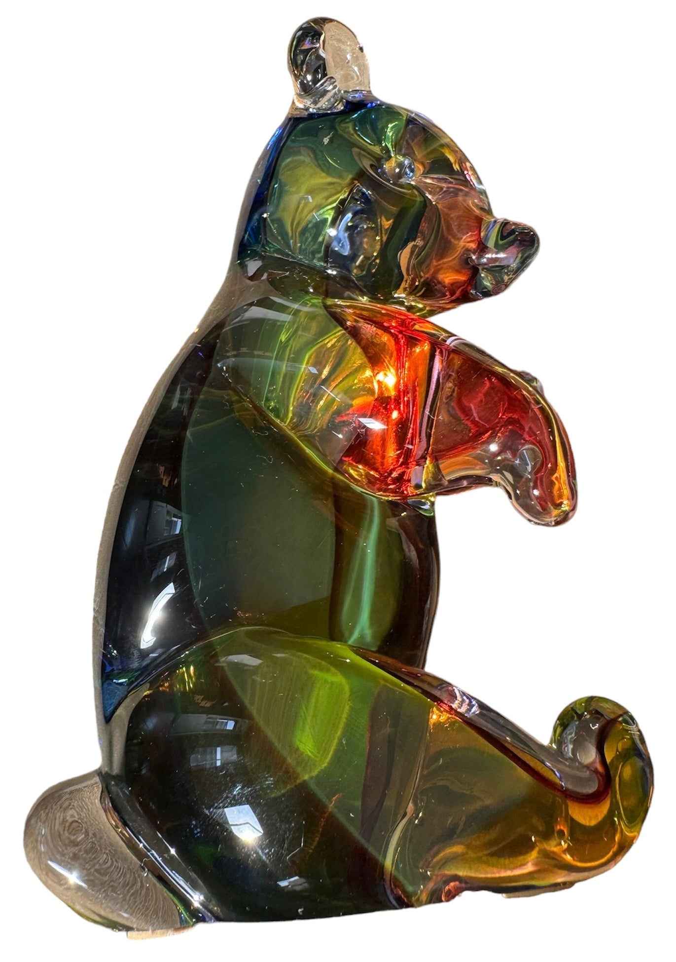 Rare to find!!! Art Glass Seguso Murano Signed Rainbow Bear