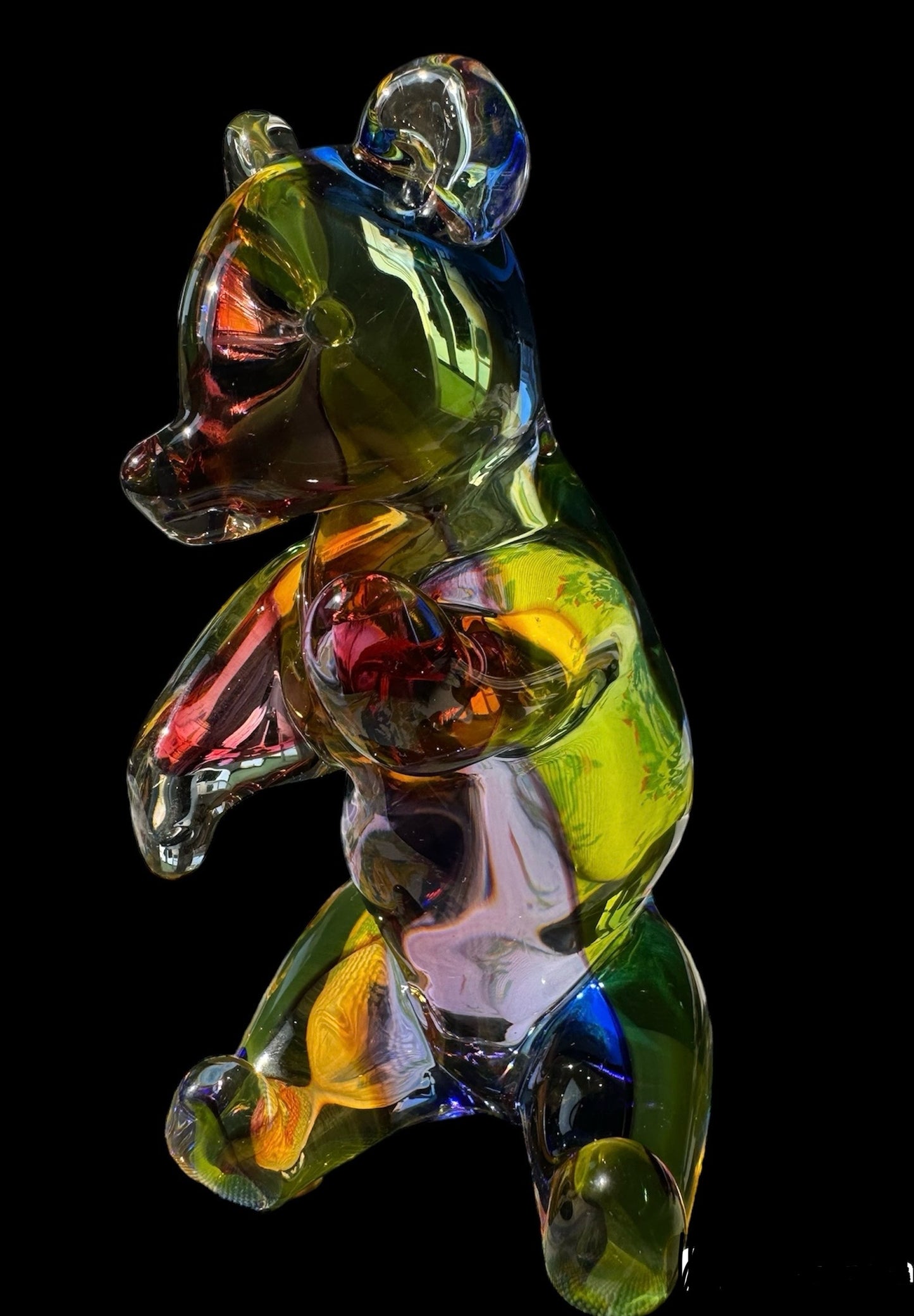 Rare to find!!! Art Glass Seguso Murano Signed Rainbow Bear