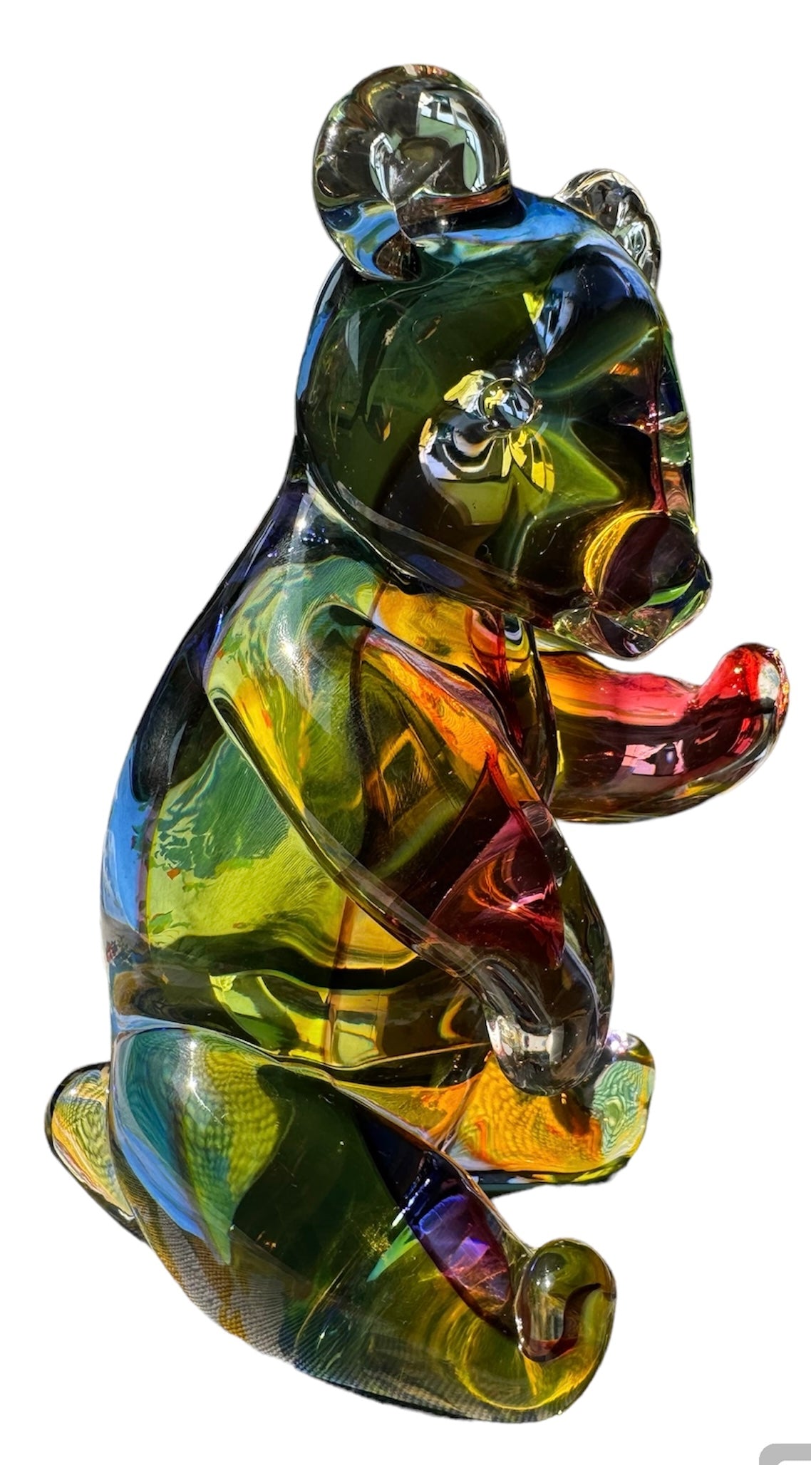 Rare to find!!! Art Glass Seguso Murano Signed Rainbow Bear