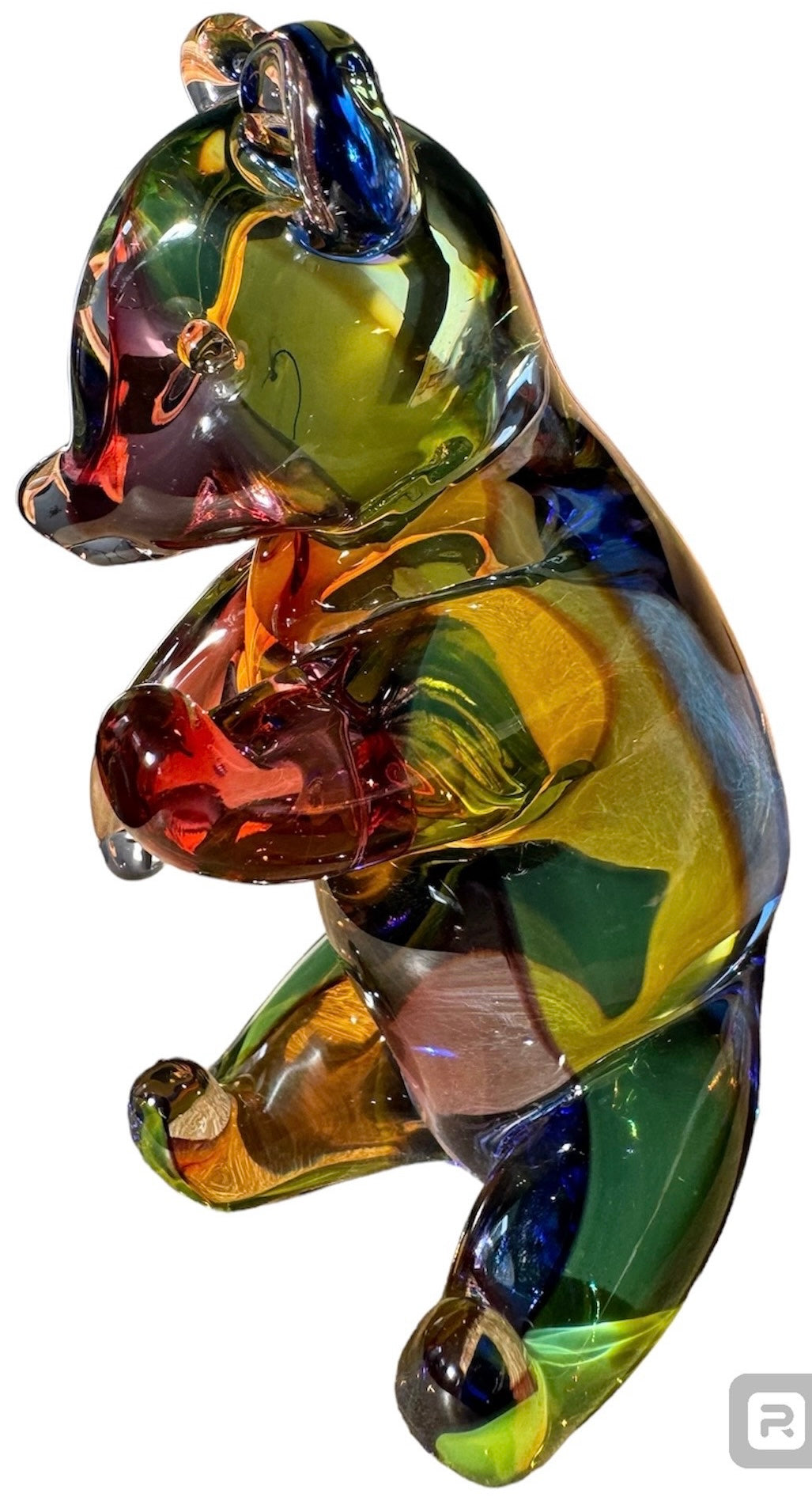 Rare to find!!! Art Glass Seguso Murano Signed Rainbow Bear