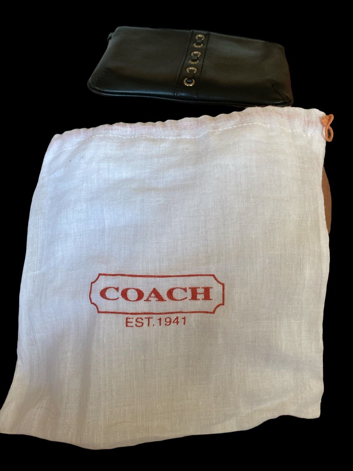 Coach Black Leather Lace