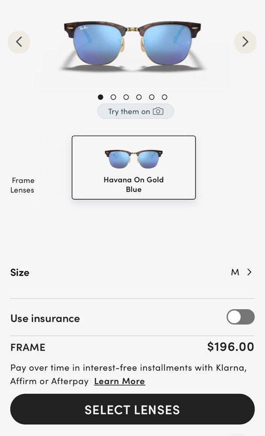 💯% Authentic RAY-BAN RB3016 CLUBMASTER Havana On Gold/ Blue 1145/17 49-21 140 3