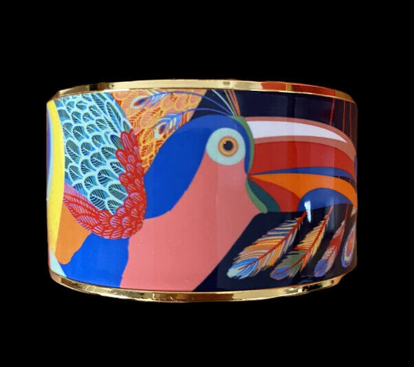 💯% Authentic Hermes Dessus Dessous Toucans de Paradis Bangle